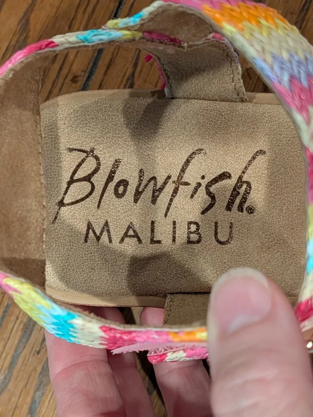 Blowfish Malibu Girls Multicolor Crochet Woven Platform Wedge Sandals NWOT